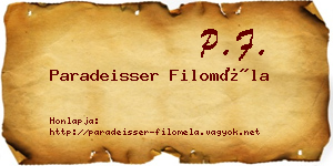 Paradeisser Filoméla névjegykártya